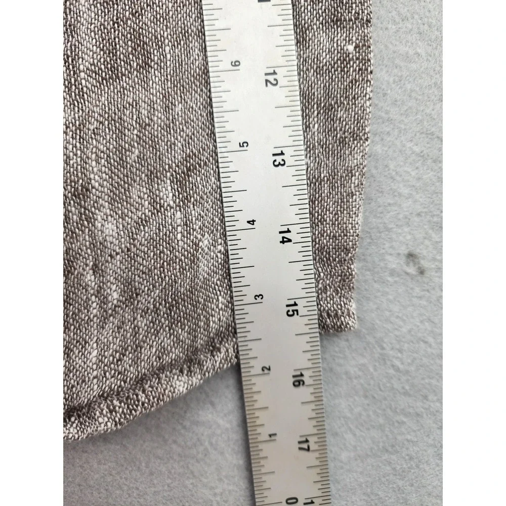 Pure Jill J. Jill 100% Linen Cardigan XS‎ Brown Marl Open Front Longline Sweater